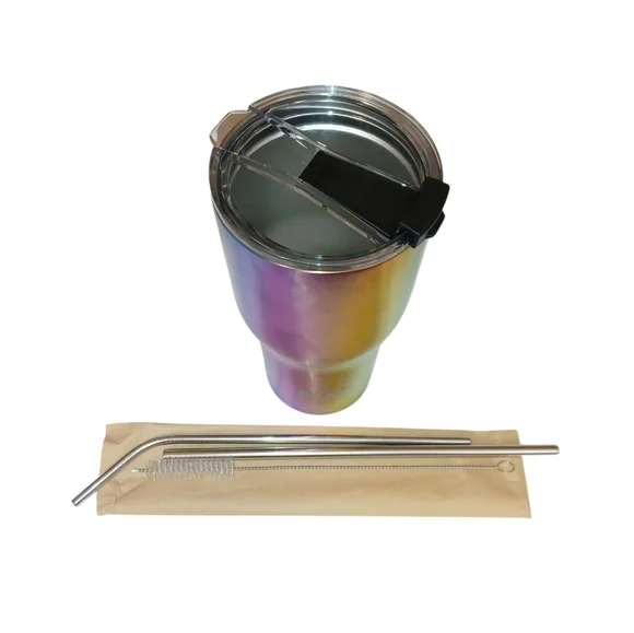 BEAST Rainbow Tumbler Stainless steel with straws 30oz. NWOT - Picture 4 of 4